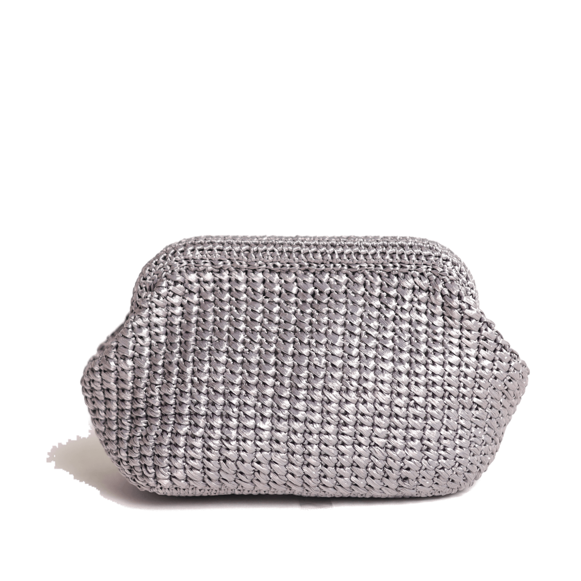 Juliet, sac en raphia viscose et résine, Gris — vu de face