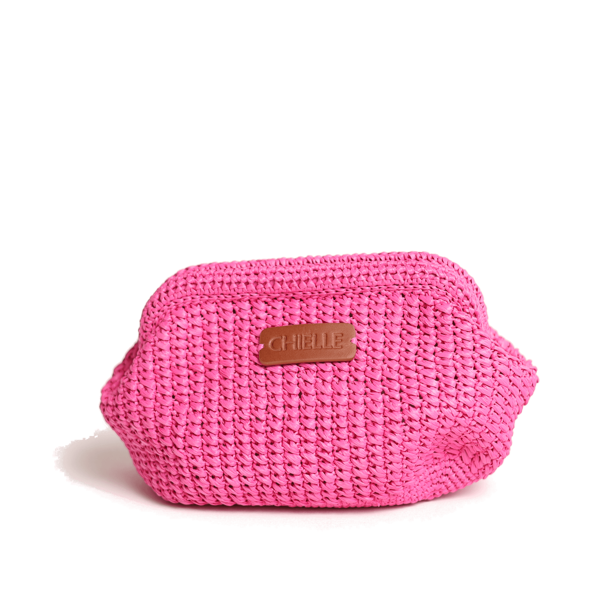Juliet, sac en raphia viscose et résine, Rose — vu de face