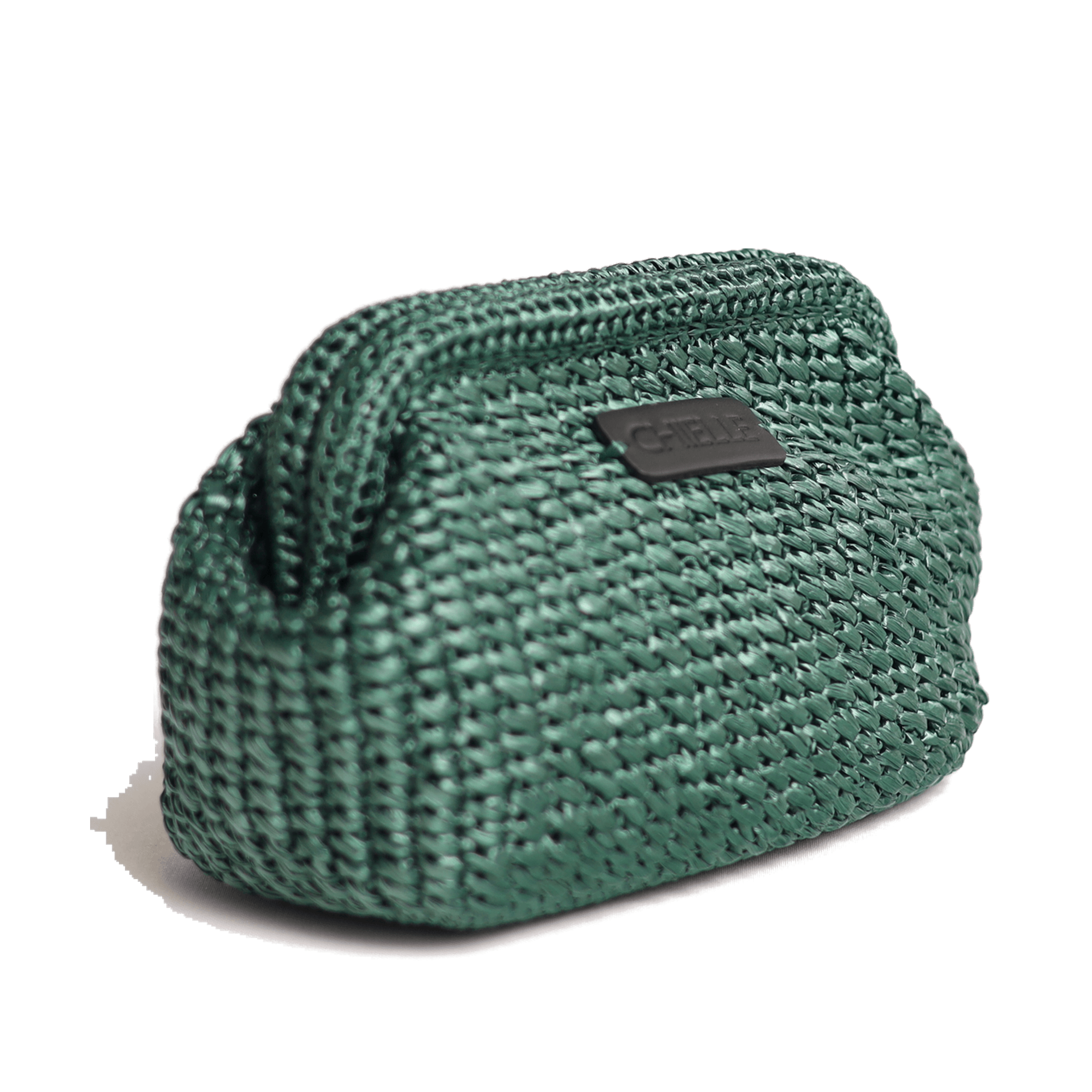 Juliet, sac en raphia viscose et résine, Vert — vu de face