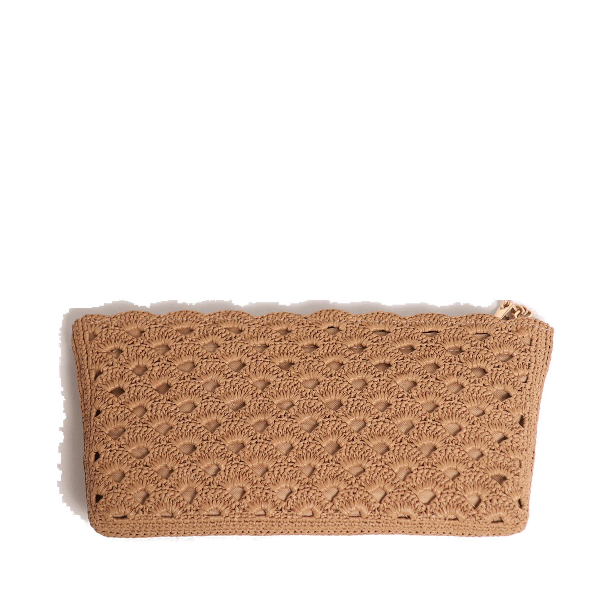 Lykke, sac en métal et raphia viscose, Marron — vu de face